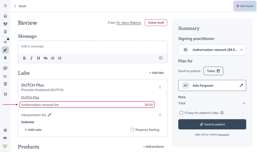 Authorization network fee