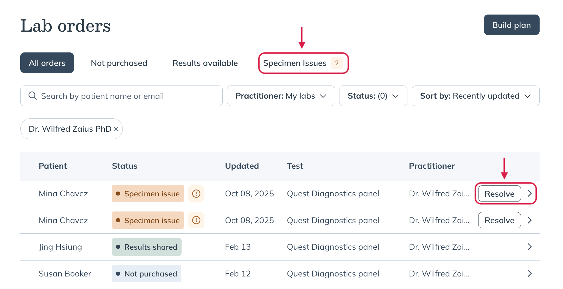 Resolving Lab Edits Resolving lab specimen issues | Fullscript