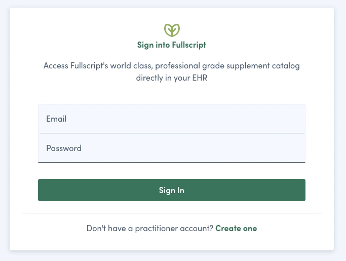 sign into your fullscript account