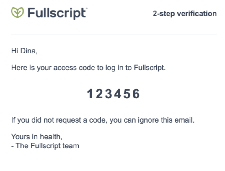 Check your email inbox for your one-time code
