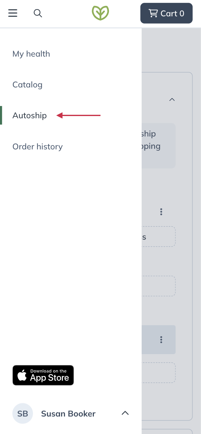 Schedule and manage autoshipments of your go-to products from the Autoship screen.