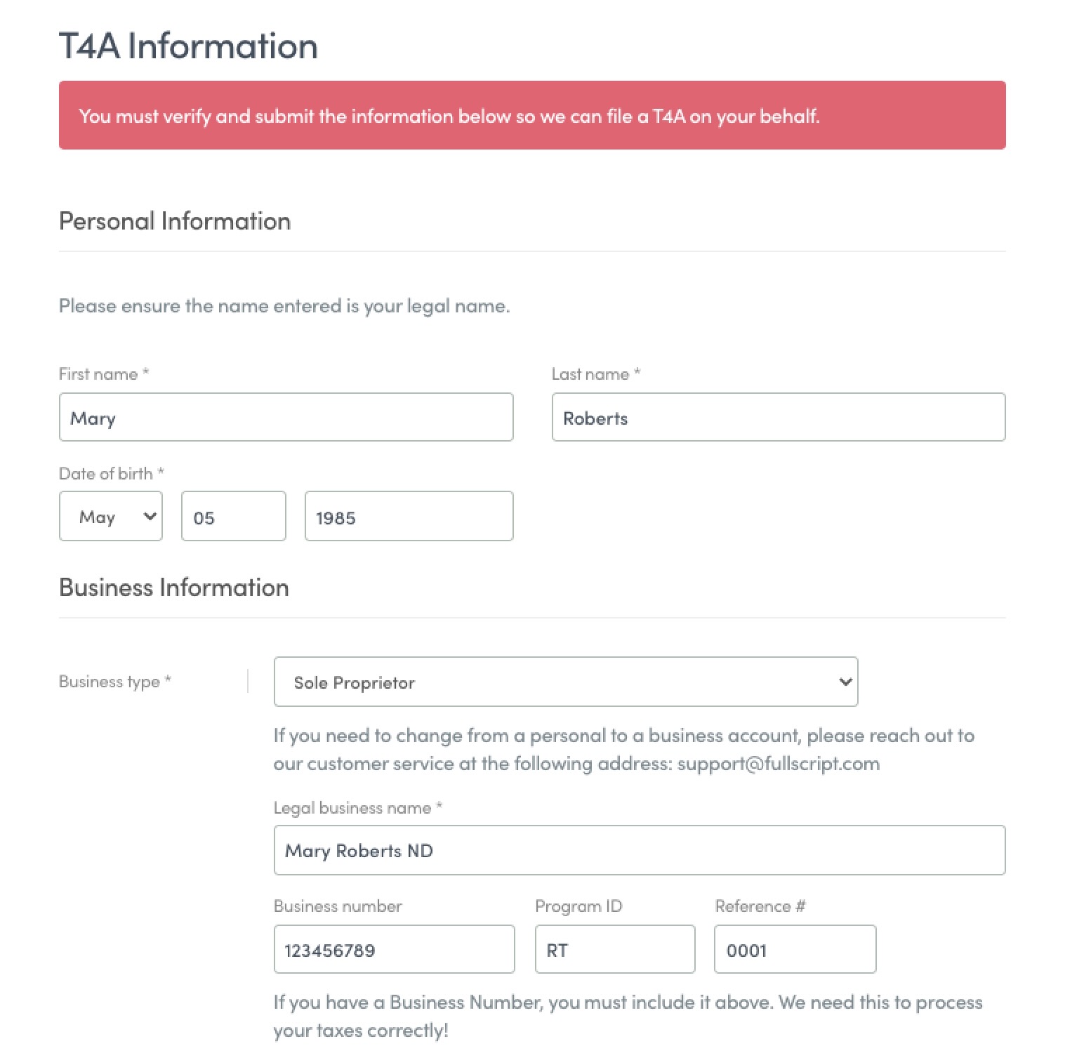 The T4A information page