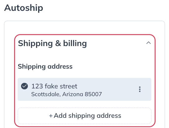 Shipping address