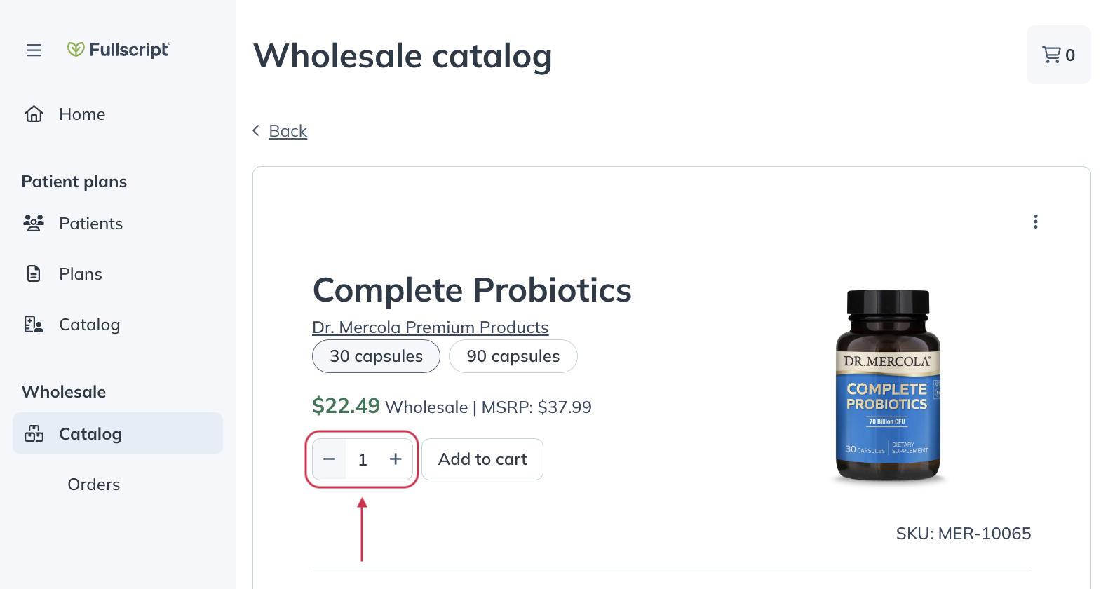 Modify the quantity of a product before adding it to your cart.