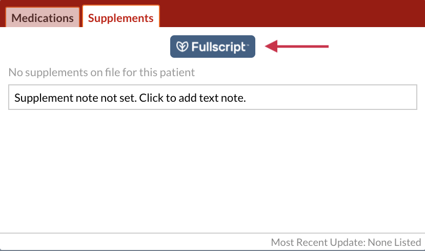 select the supplements tab in a patients account