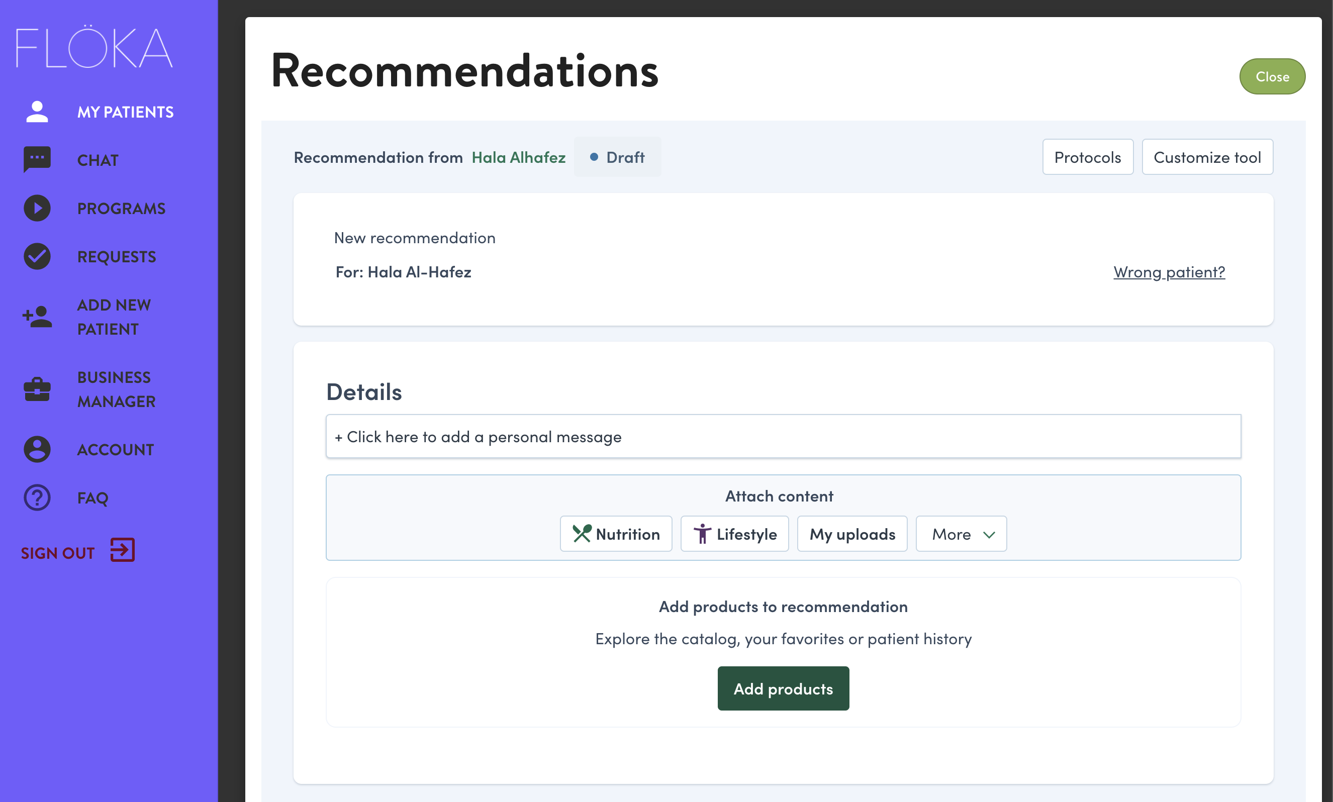 floka recommendation tool