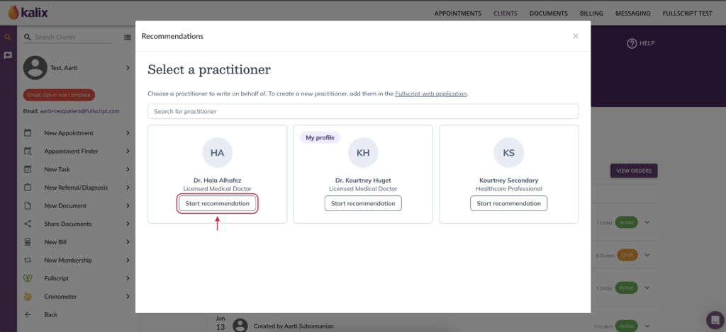 Click Start recommendation.