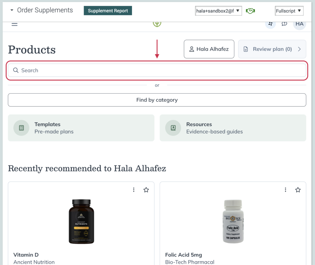 Searching for products.