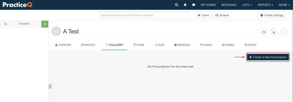 Click +Create New Prescription.