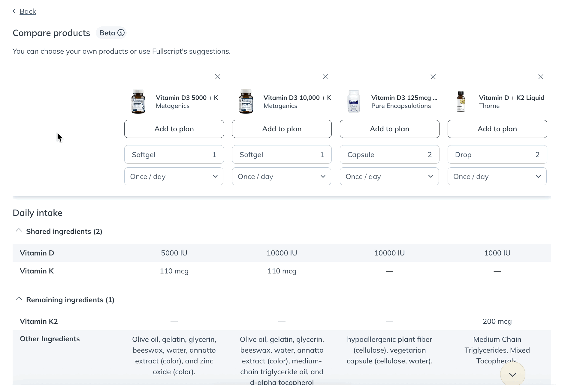 Comparing products using the compare everywhere tool.