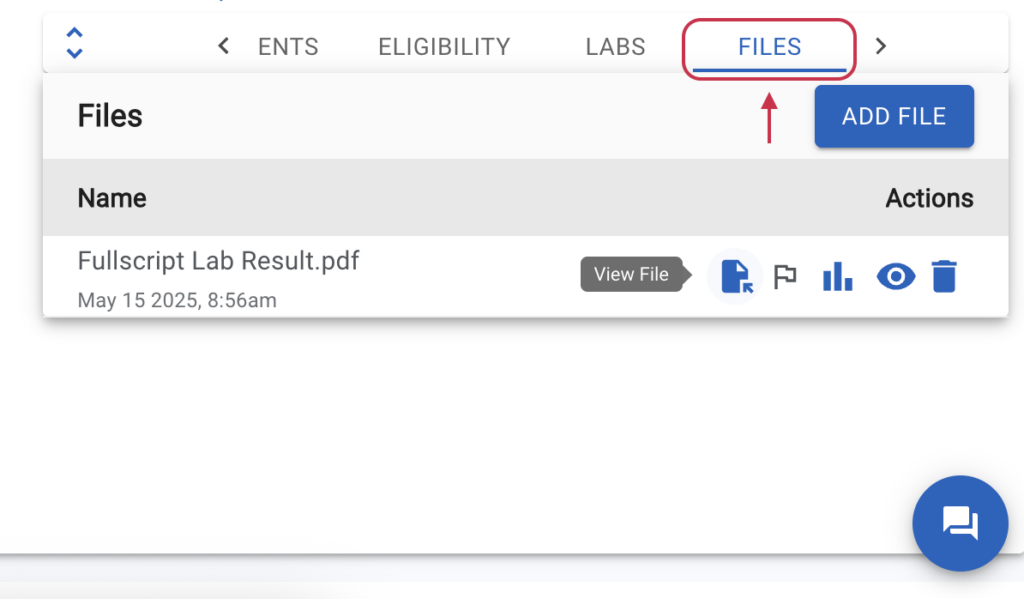 The Files tab in Tellescope.