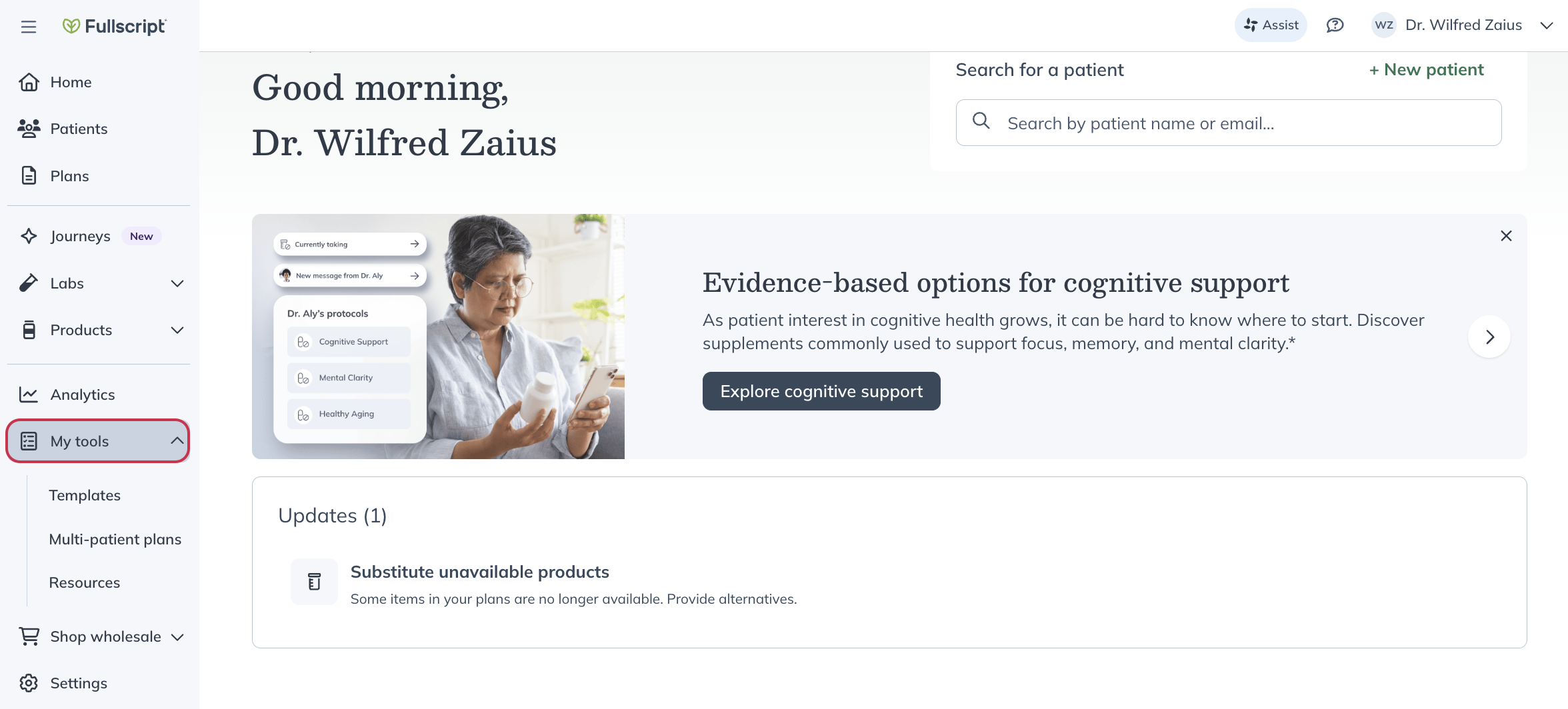 Click the My tools tab.