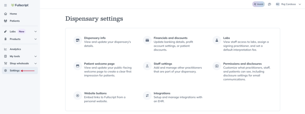 Click settings.