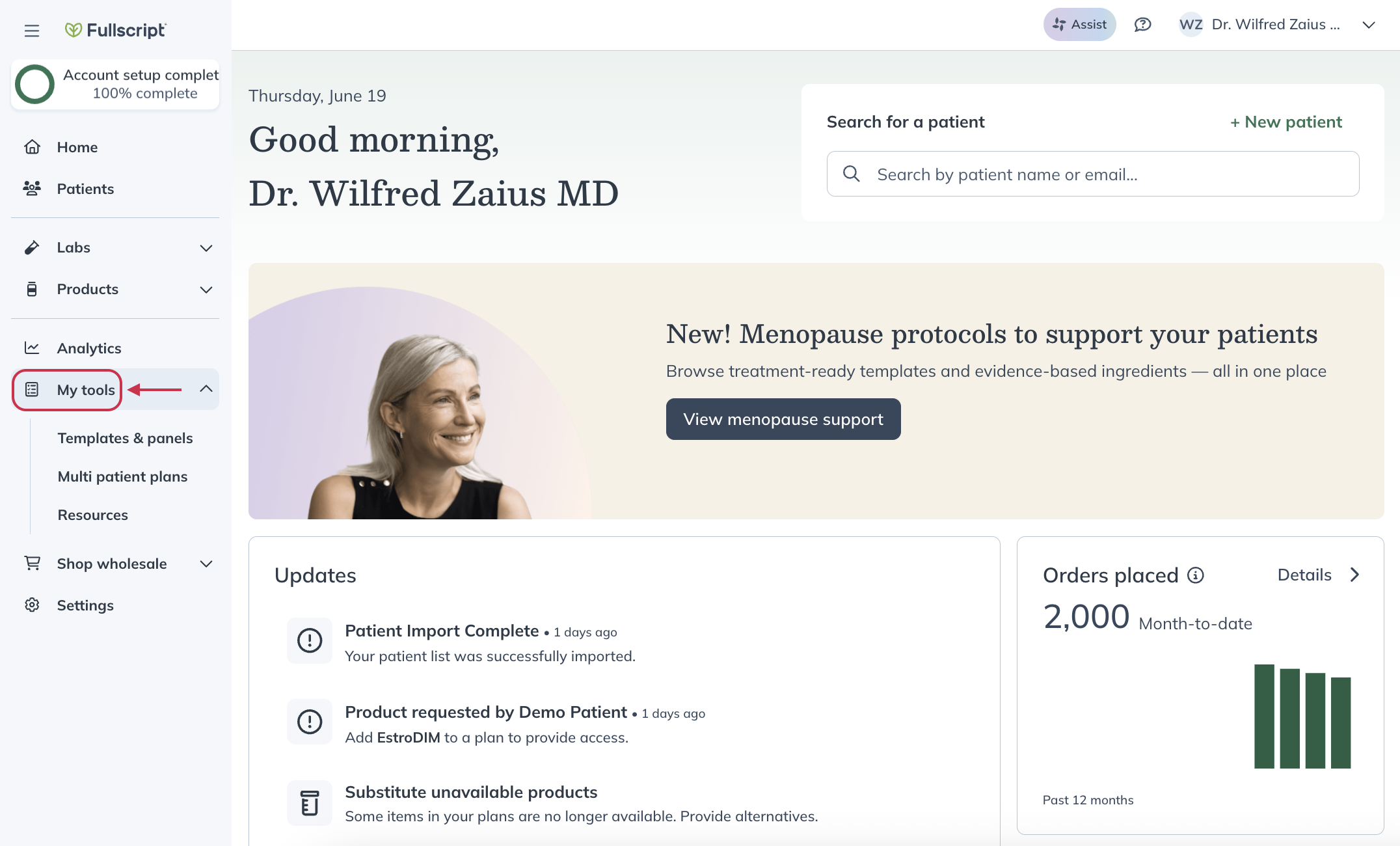 Click the My tools tab.