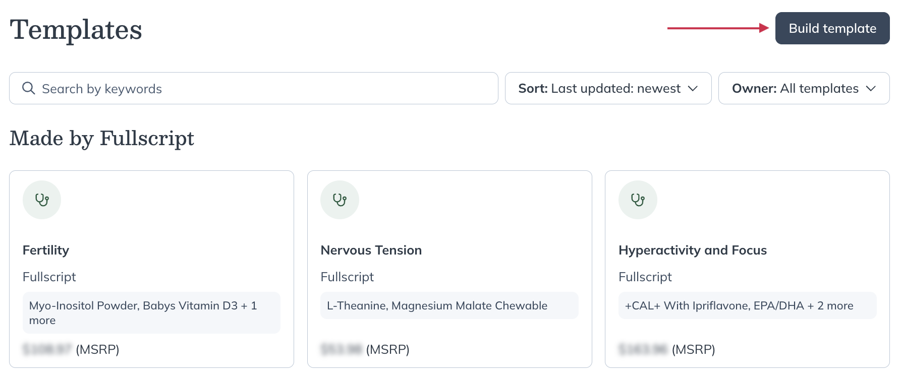 Click Build template.