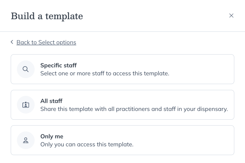 Selecting template permissions.