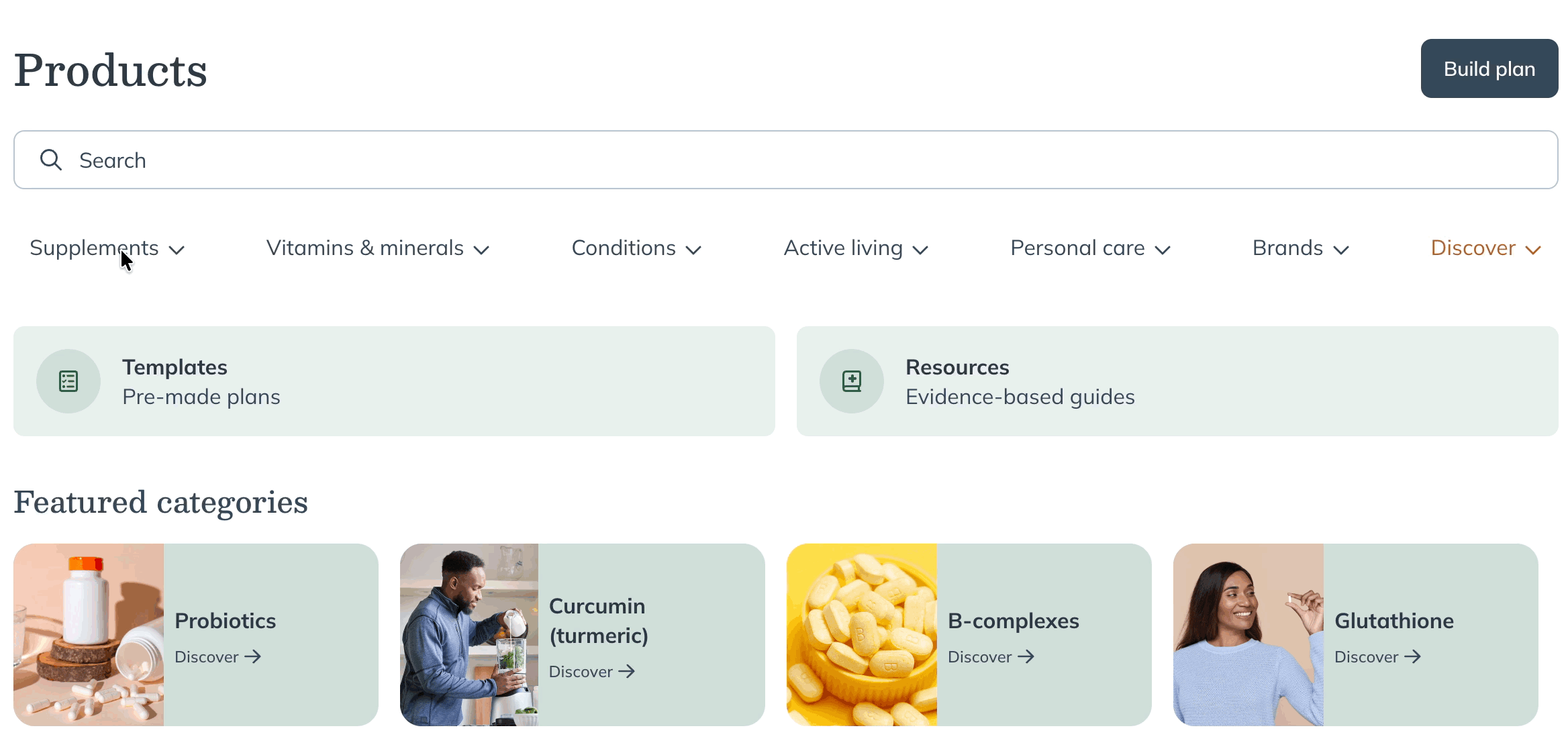 Suggested searches in the catalog.