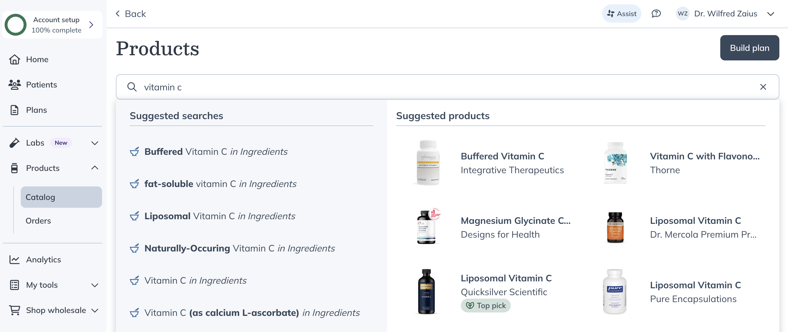 Suggested searches in the catalog.