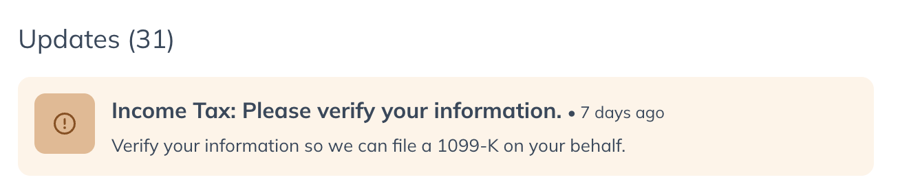 Verifying information for tax purposes.