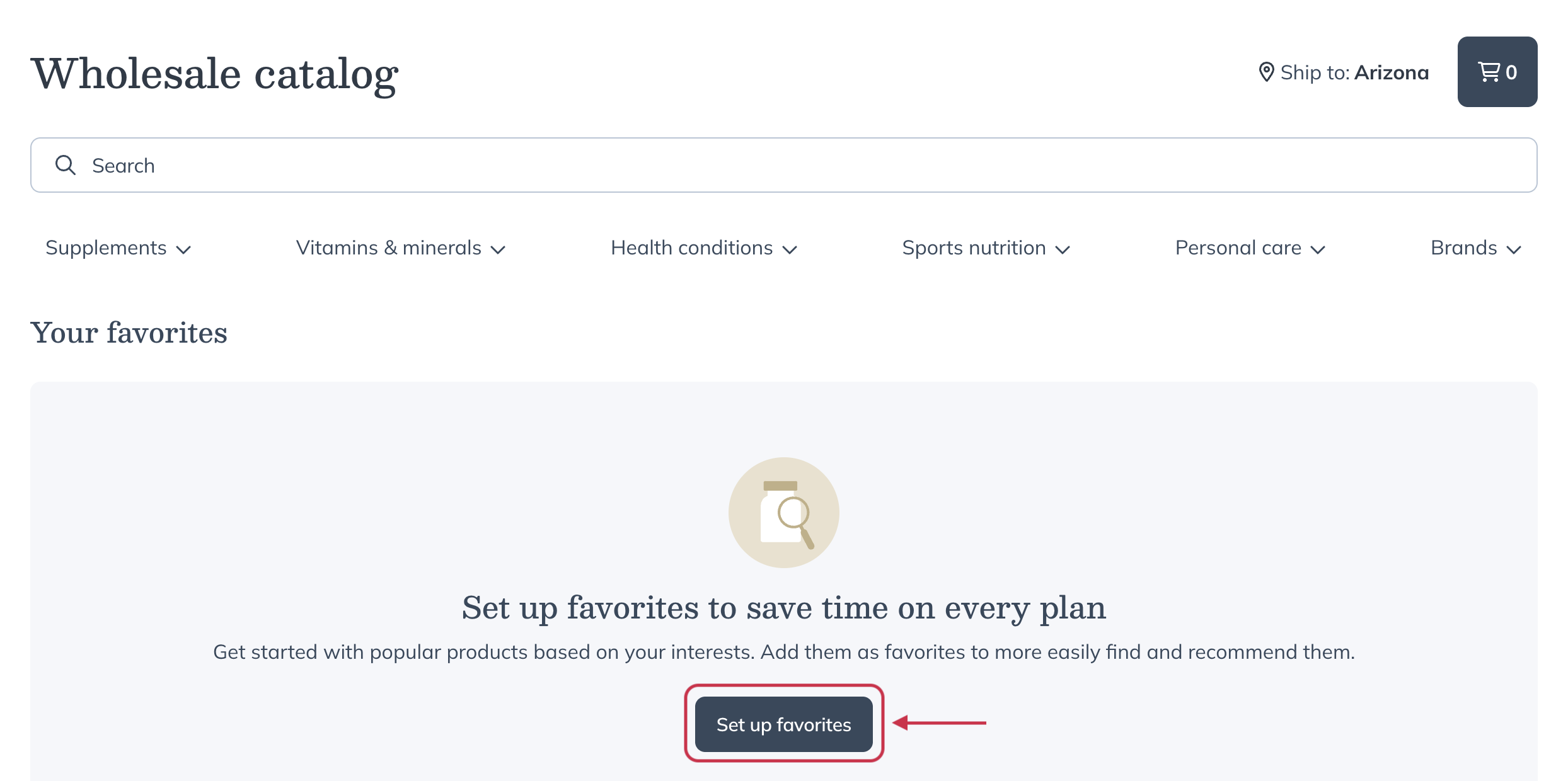 Setting up favorites.