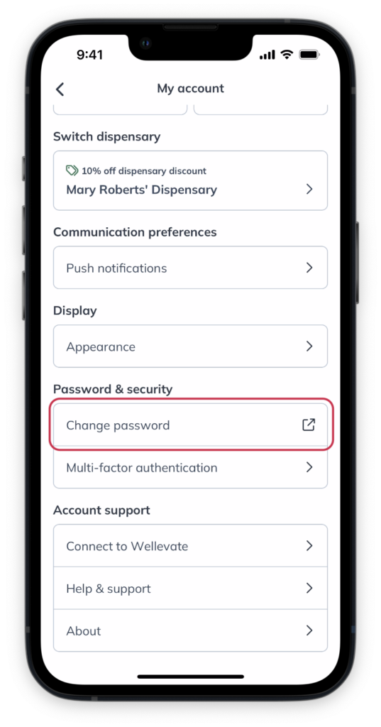Change password