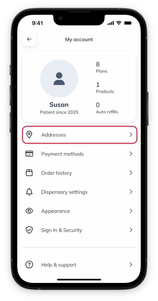 Tap addresses.