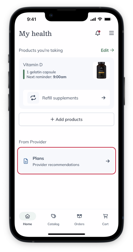 Click Plans to view your wellness plans.