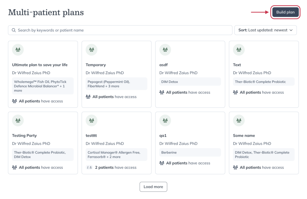 Click Build plan.