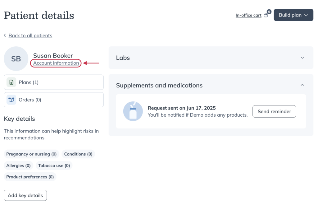 Click Account information.