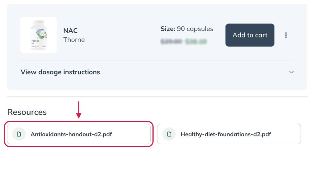 Selecting an attachment to view and download a copy from your plan.