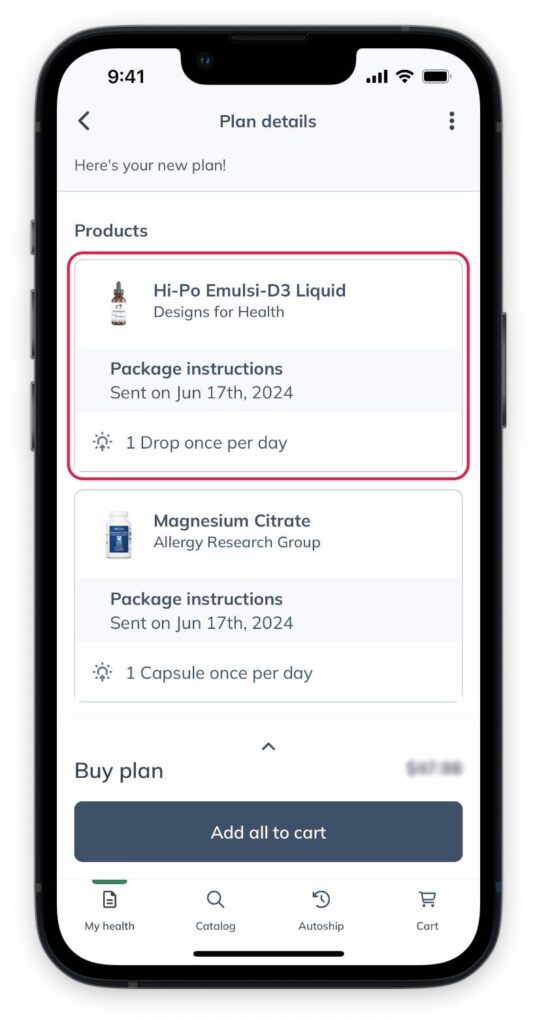 Select the product you'd like to set up on Autoship.