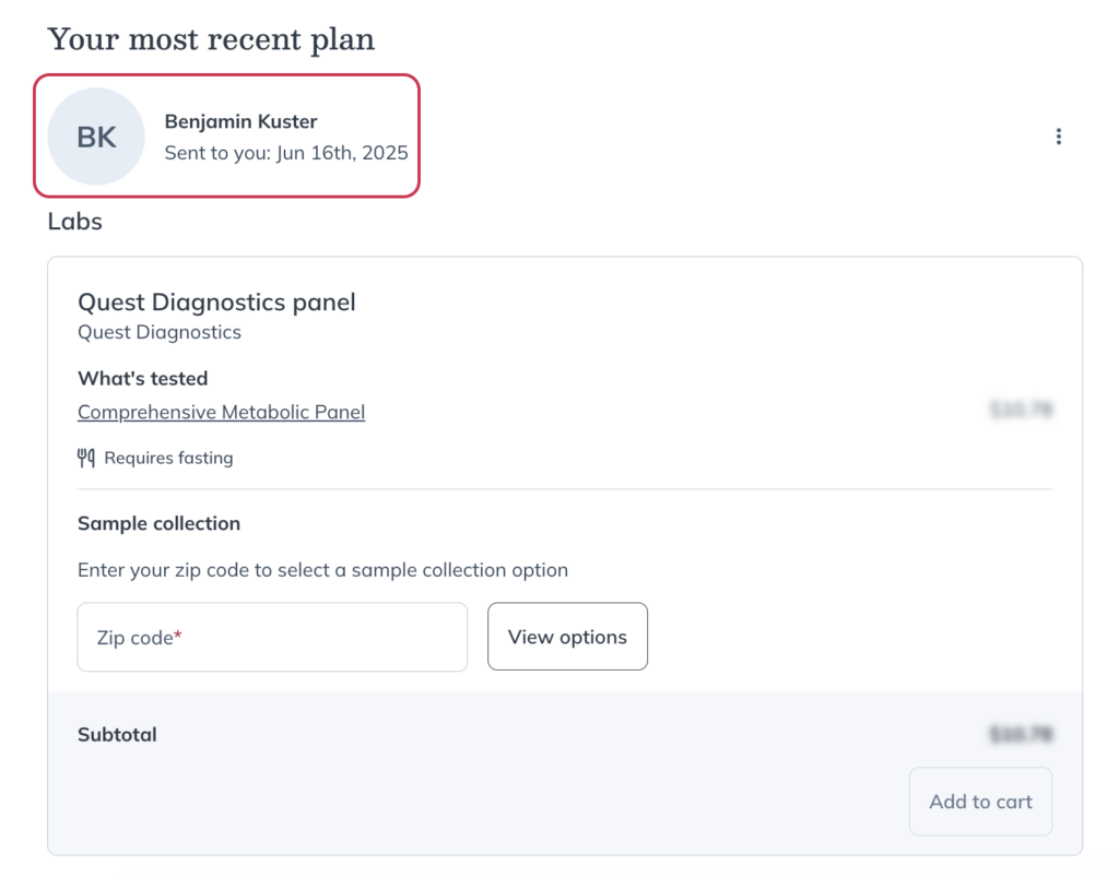 The recommending practitioner for the patient's plan.