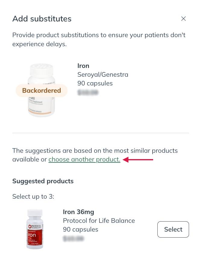 Click choose another product