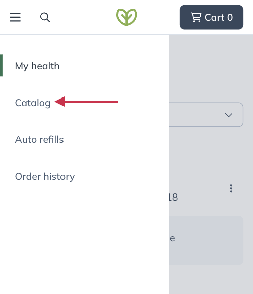 Accessing the catalog as a patient or client.