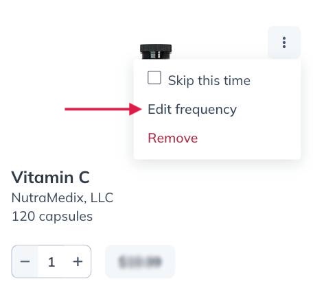 Editing the frequency of a single item on auto refill.