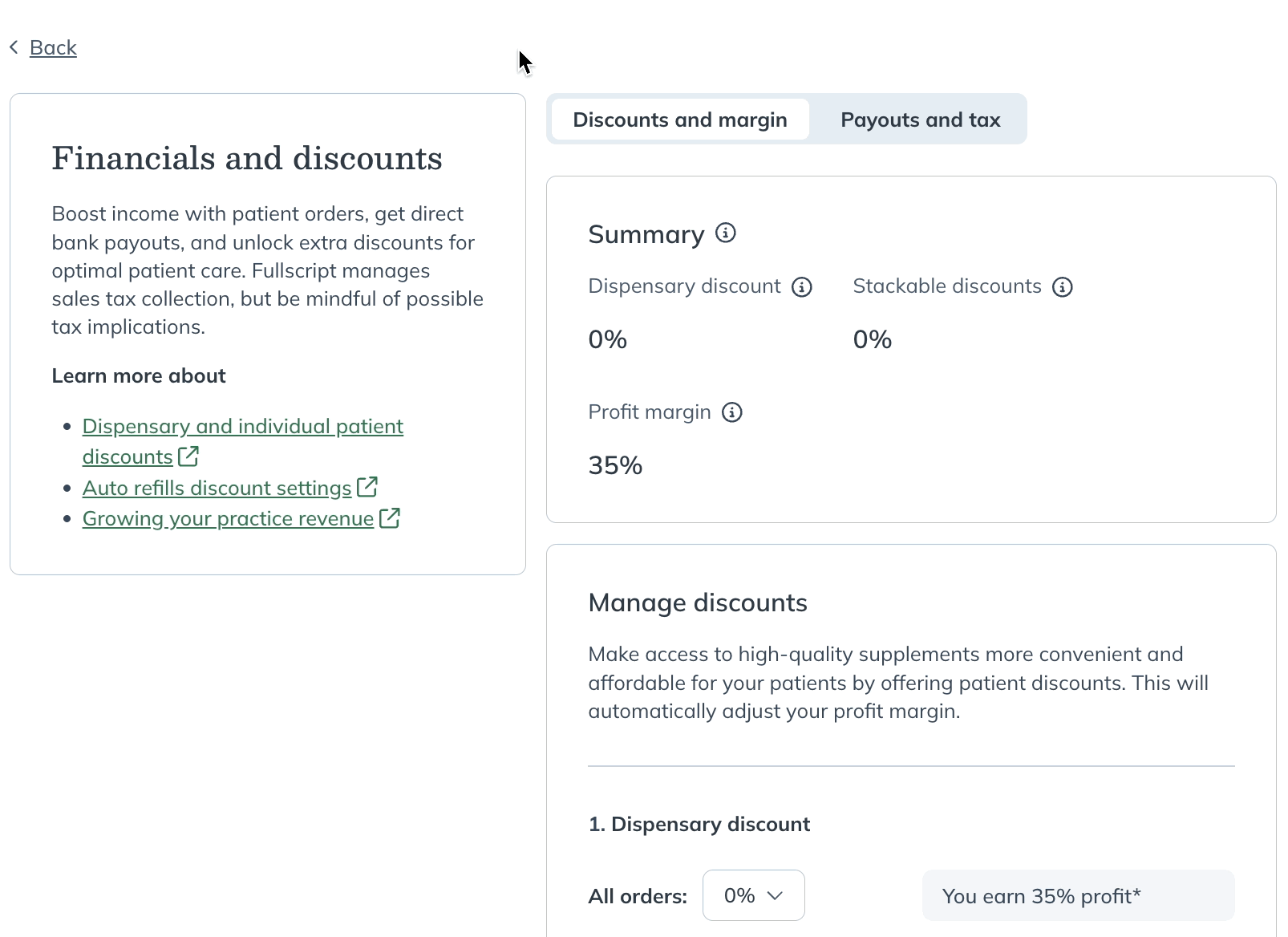 Setting a new dispensary discount