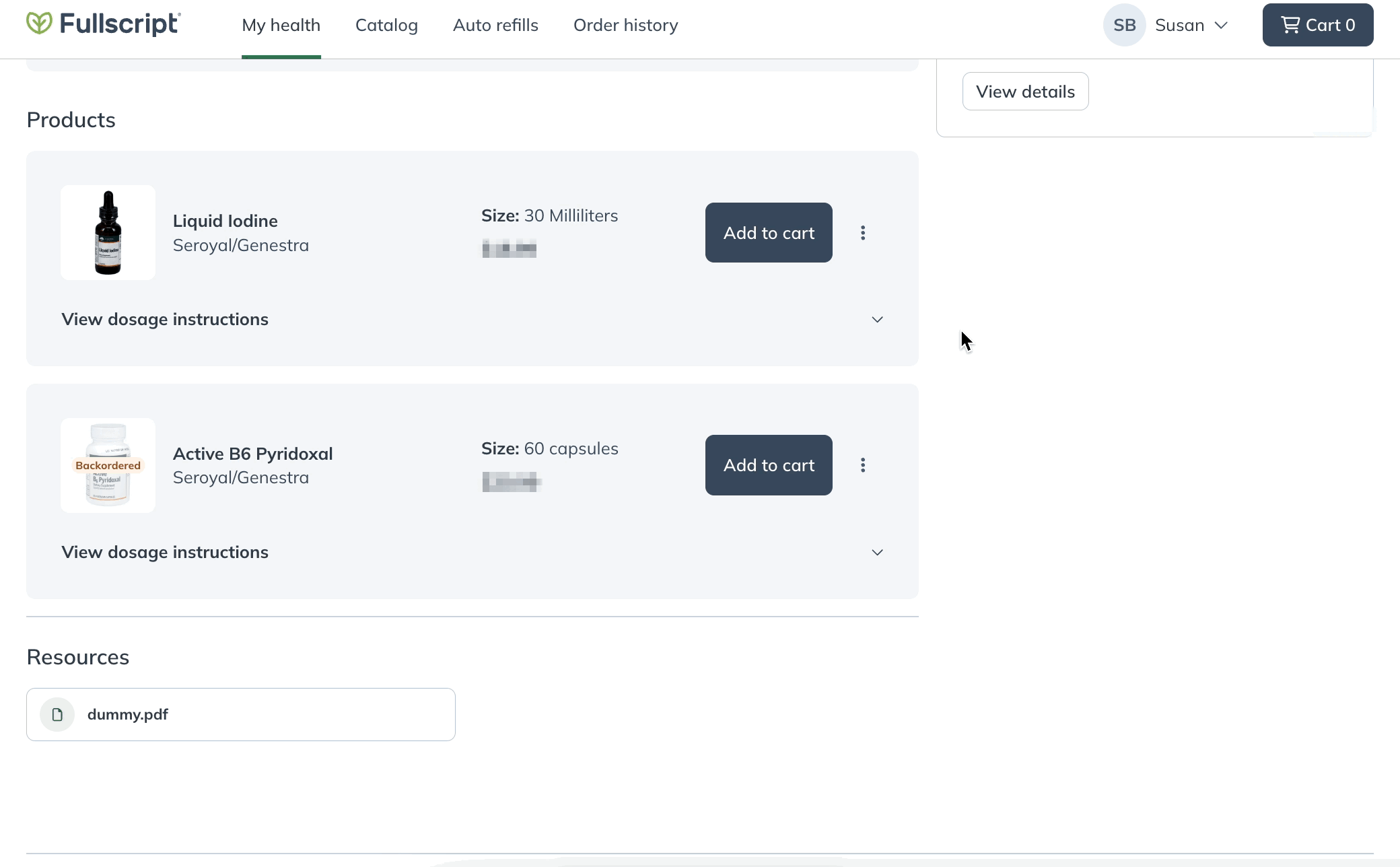 Selecting a frequency from the Autoship every menu.