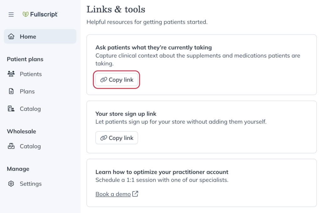 Copy your custom link from your account homepage.