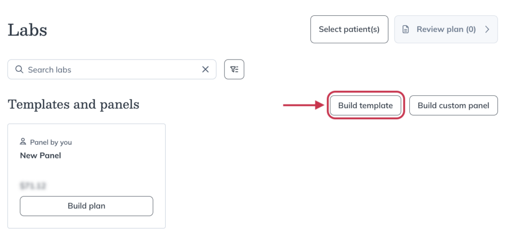 Click build template.