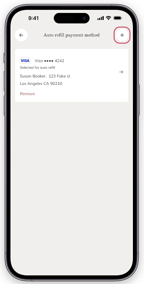 Add new payment method.