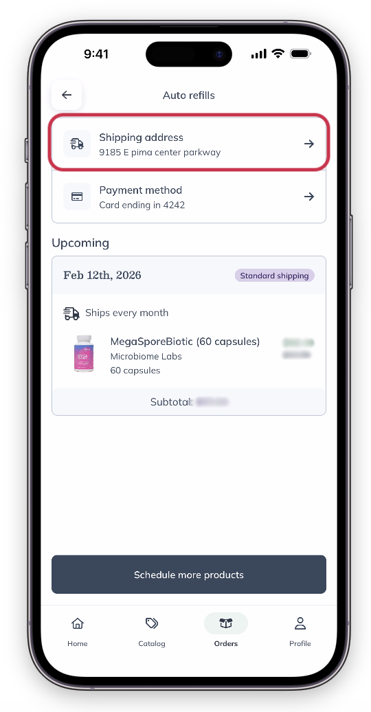 Tap shipping address.