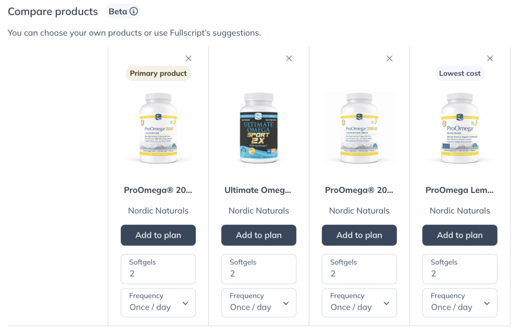 Viewing product alternatives using Smart Product Comparisons.