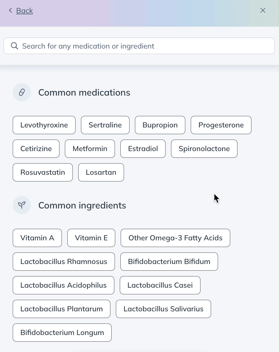 Viewing supplement interactions with progesterone.