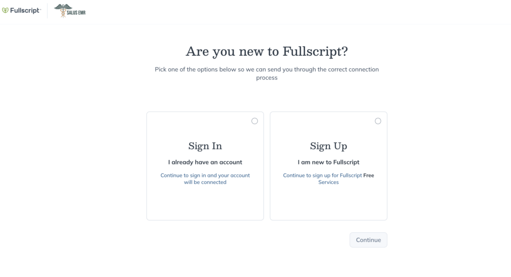 Sign in or Sign Up to Fullscript.