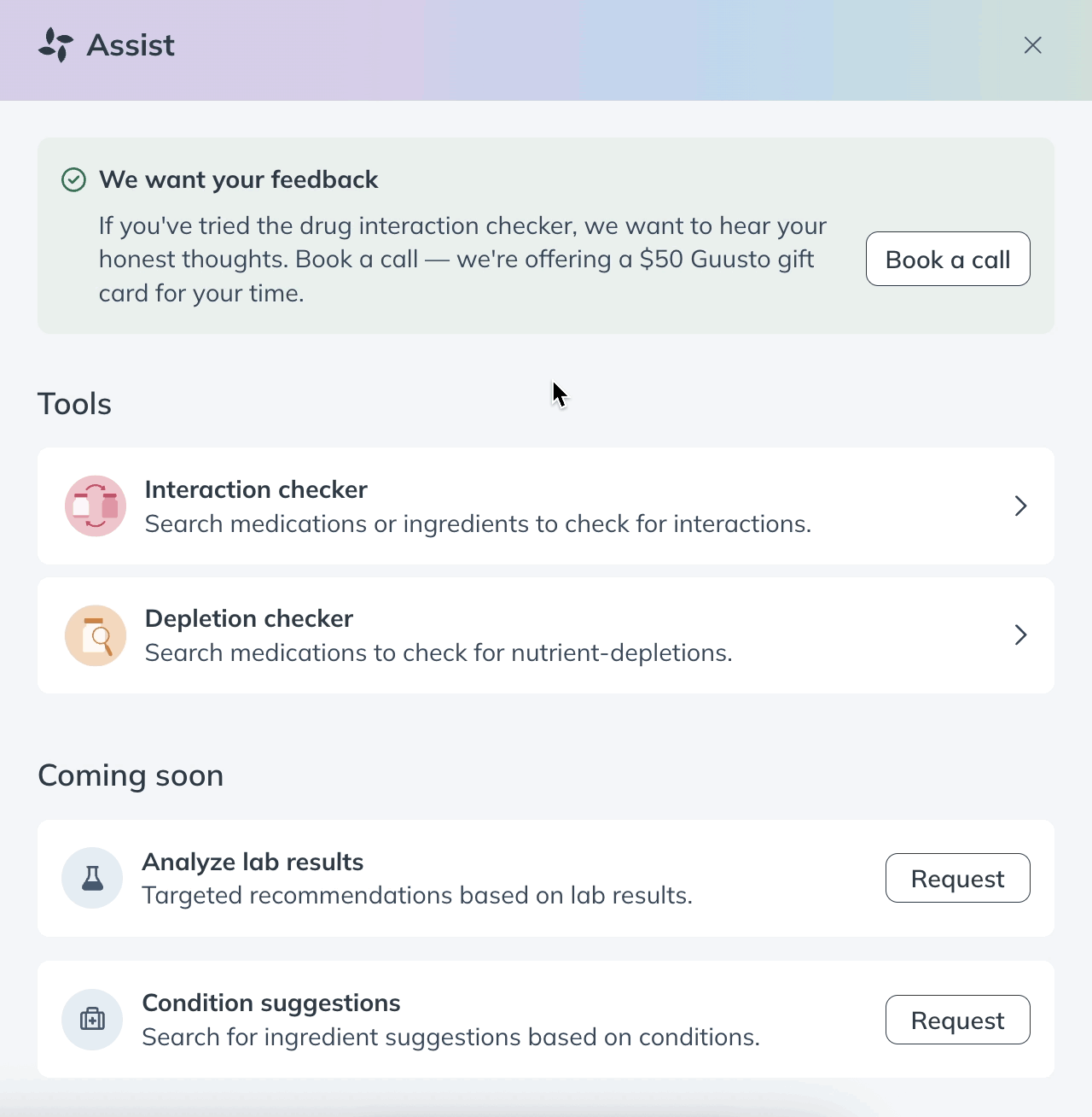 Navigating the Depletion checker in Fullscript assist.