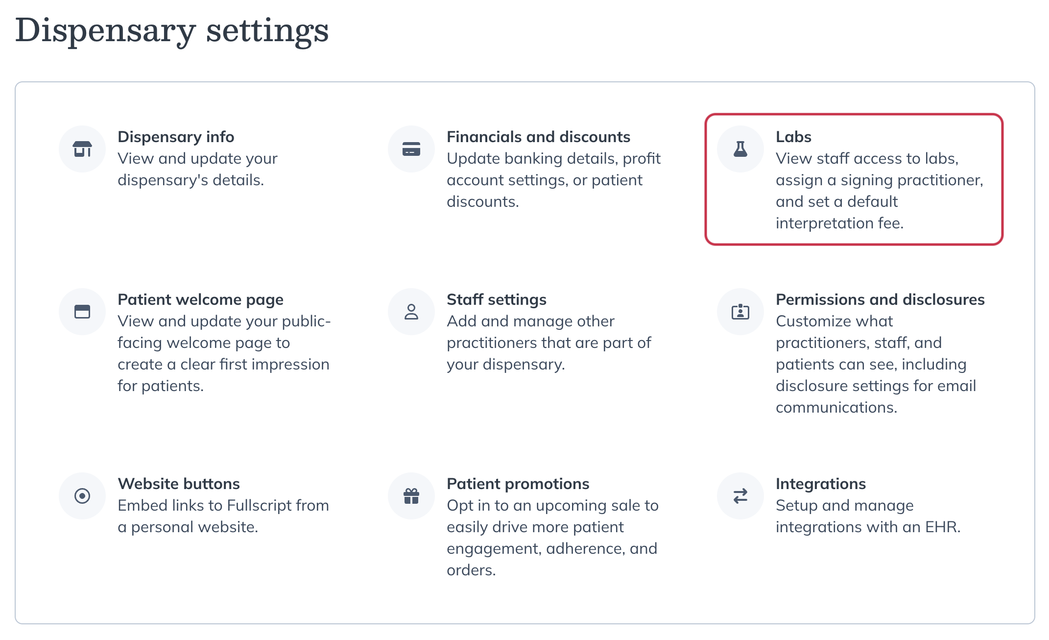 clicking labs settings
