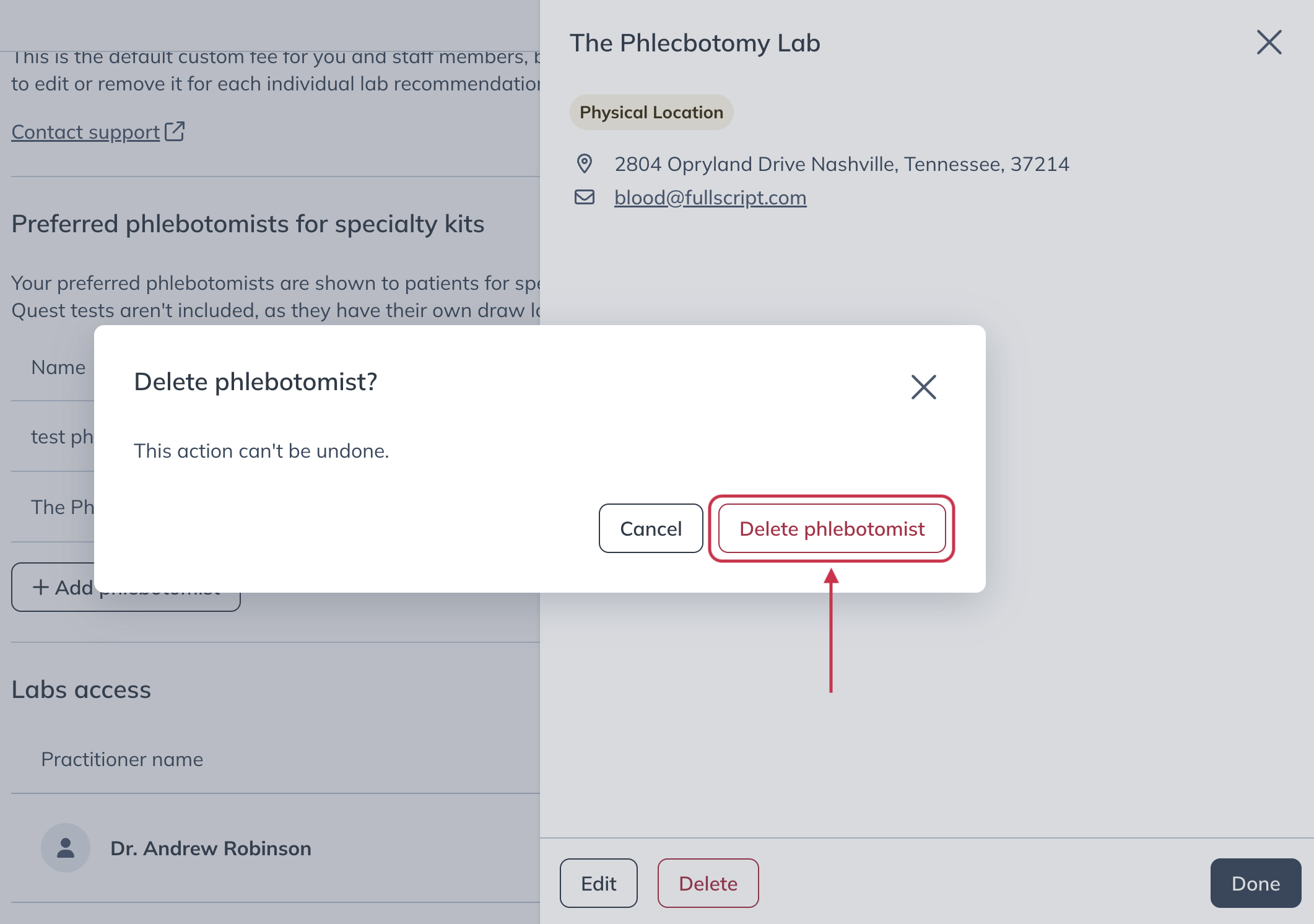delete phlebotomist