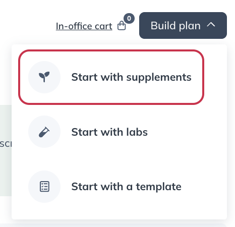 Click Start with Supplements.
