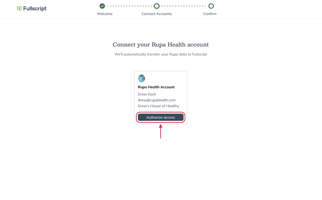Click Authorize access.