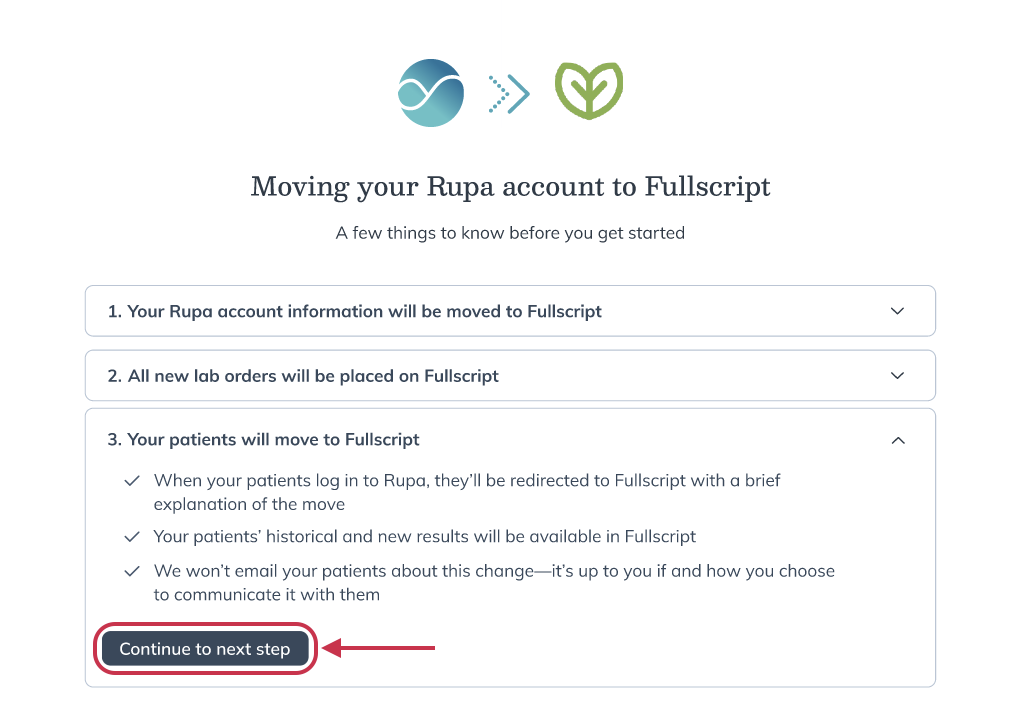 Click Continue to  next step.